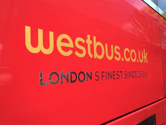 Westbus logo on side of coach