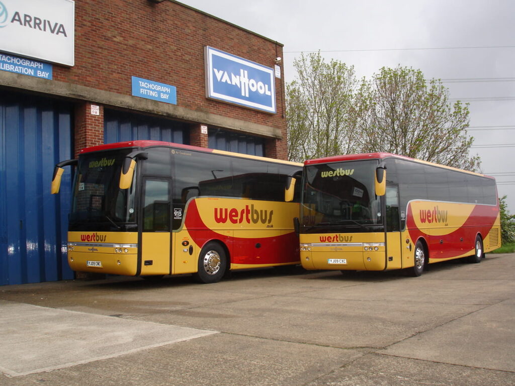 YJ09 CWC, + YJ09 CXC, 2009 Van Hool T915 Alicron’s.